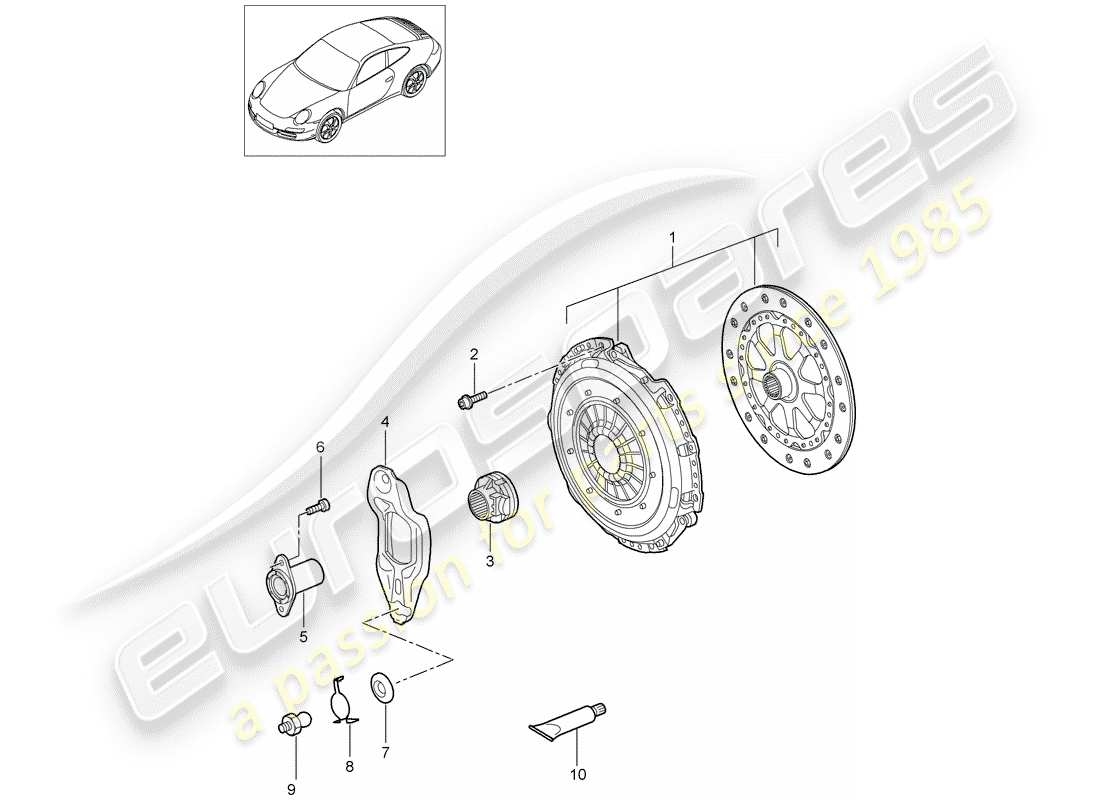 porsche 2012 (997-2) kupplung teilediagramm