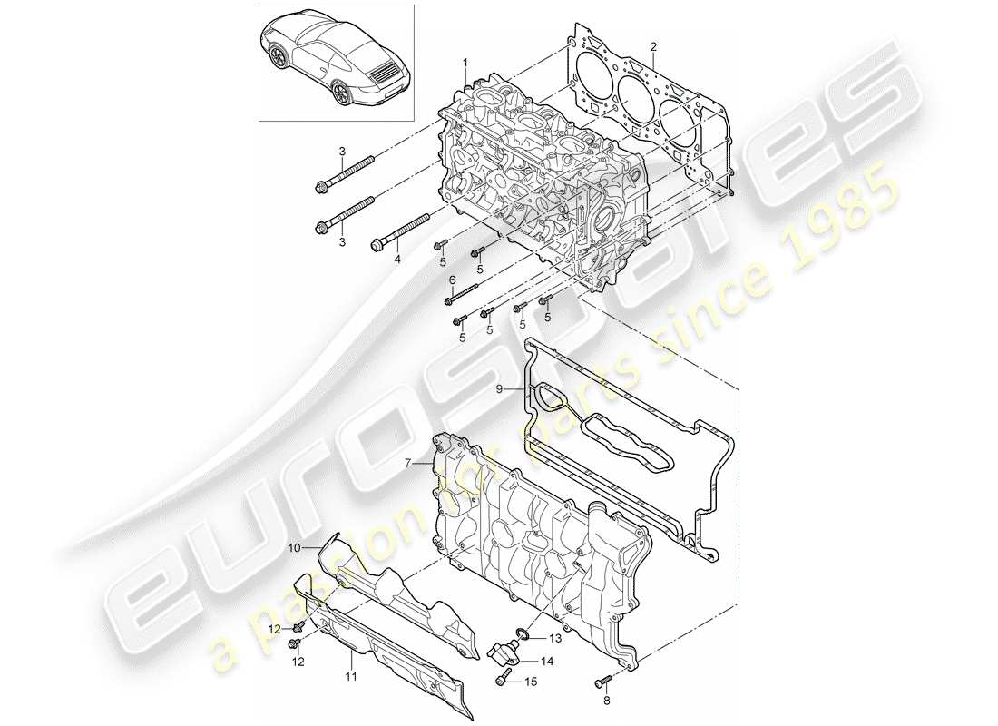 porsche 2012 (997-2) zylinderkopf teilediagramm