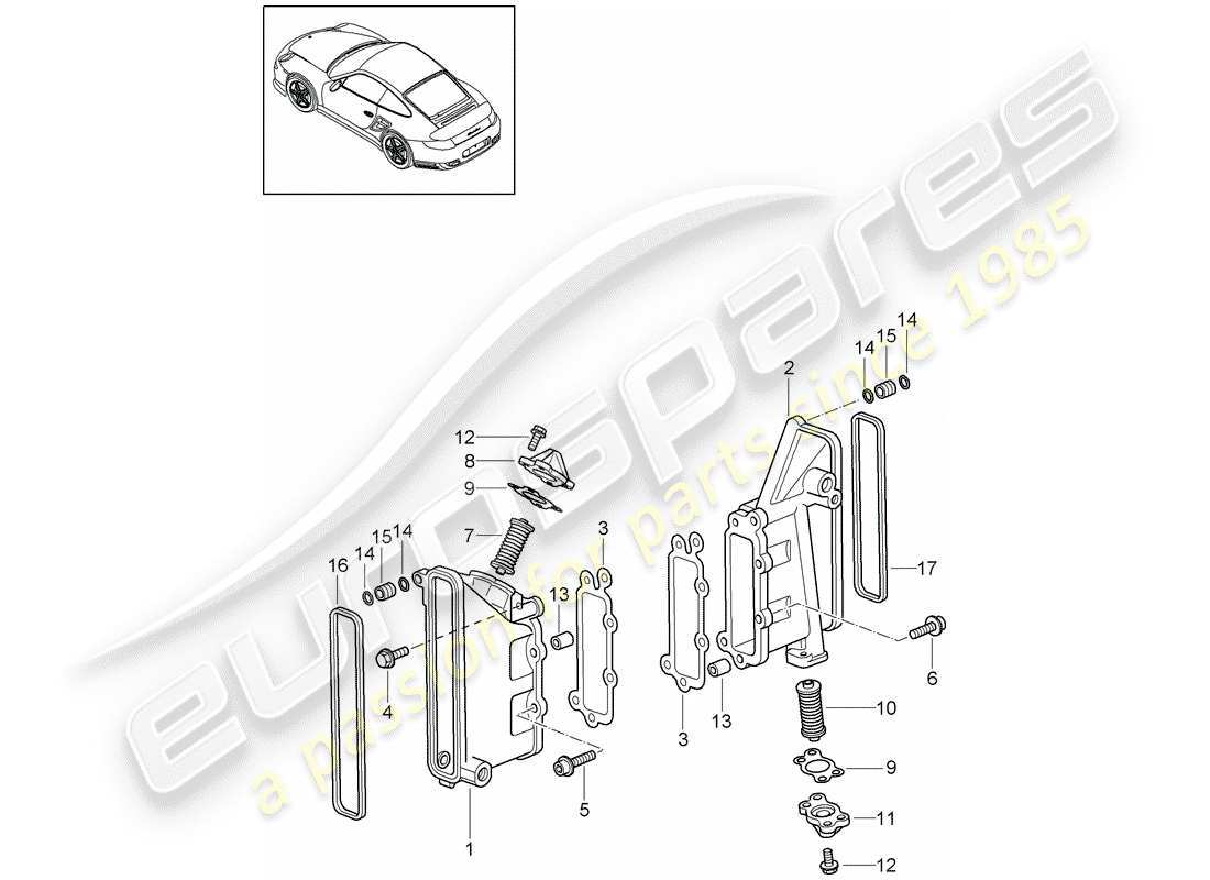 porsche 2013 (997-2 turbo / gt2 rs) kettengehäuse ersatzteildiagramm