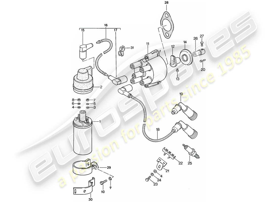 porsche 1982 (944) motorelektrik 1 ersatzteildiagramm