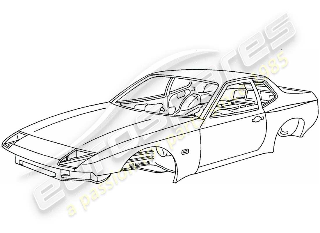porsche 1983 (944) karosserie - grundiert - versiegelt - mit: - unterbodenschutz - karosserie nur - nur ab aktuellem - modelljahr erhältlich ersatzteildiagramm