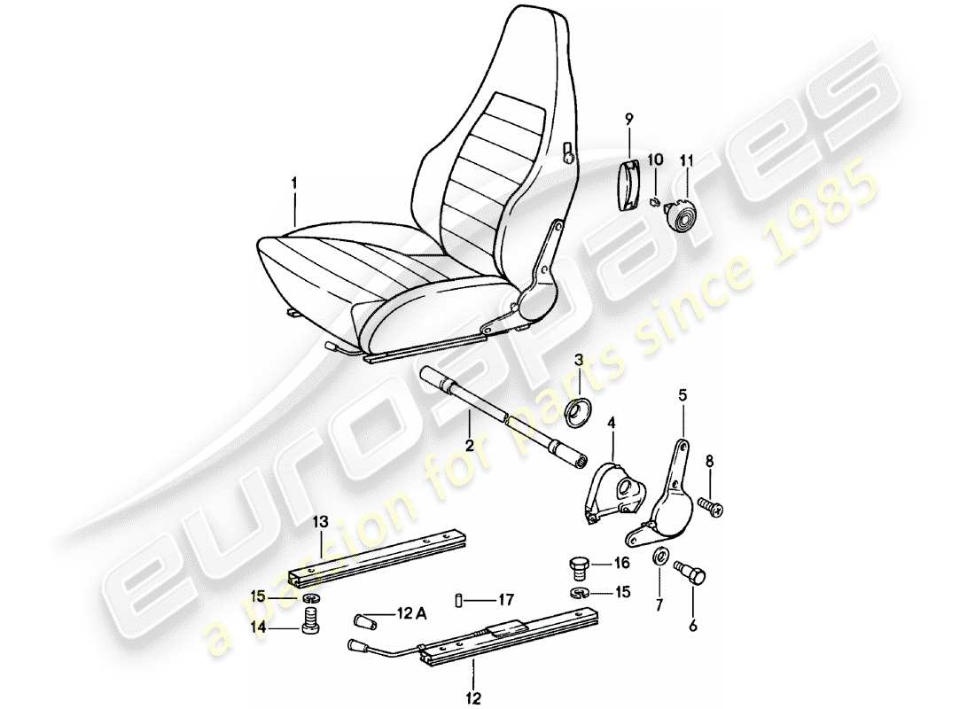 porsche 1983 (911) sportsitz - komplett - d >> - mj 1980 ersatzteillisten