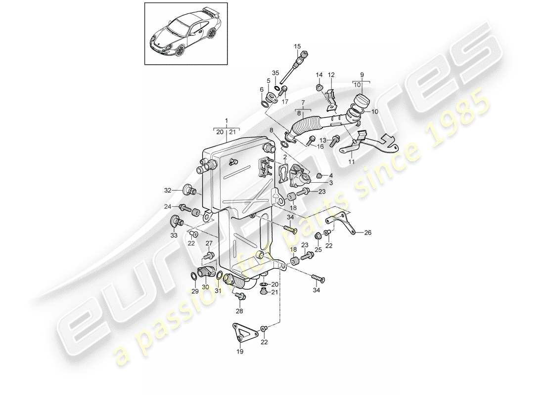 porsche 2009 (997-2 gt3) motorschmierung teilediagramm