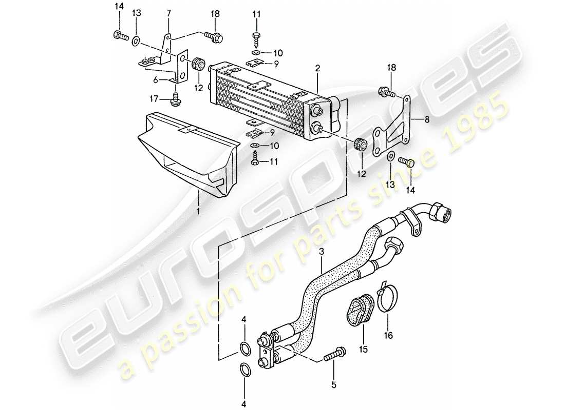 porsche 1991 (944) ölkühlung ersatzteildiagramm