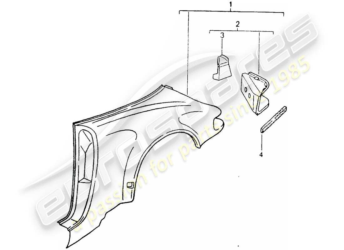 porsche 1989 (964) außenverkleidung - ersatzteildiagramm