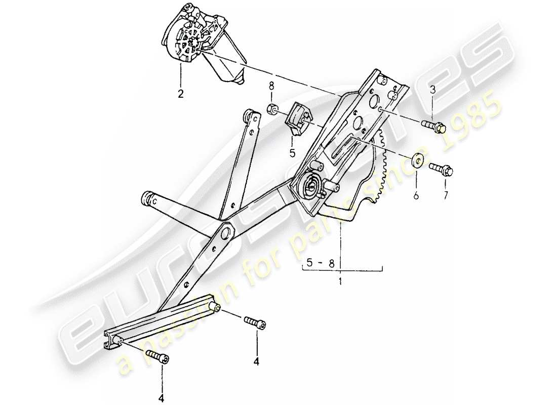 porsche 1993 (964) fensterheber - elektrisch ersatzteildiagramm