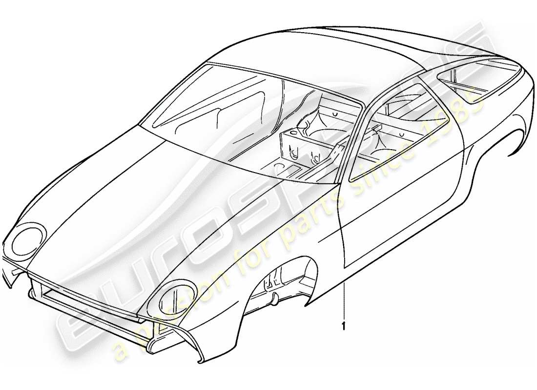 porsche 1985 (928) karosserie - grundiert - versiegelt - unterbodenschutz - mit füllstoff sprüht ersatzteildiagramm