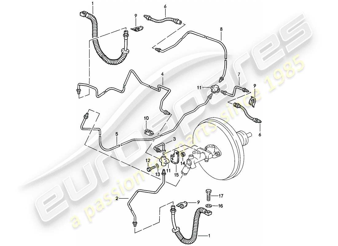 porsche 1986 (928) bremsleitungen - d - mj 1984>> ersatzteildiagramm