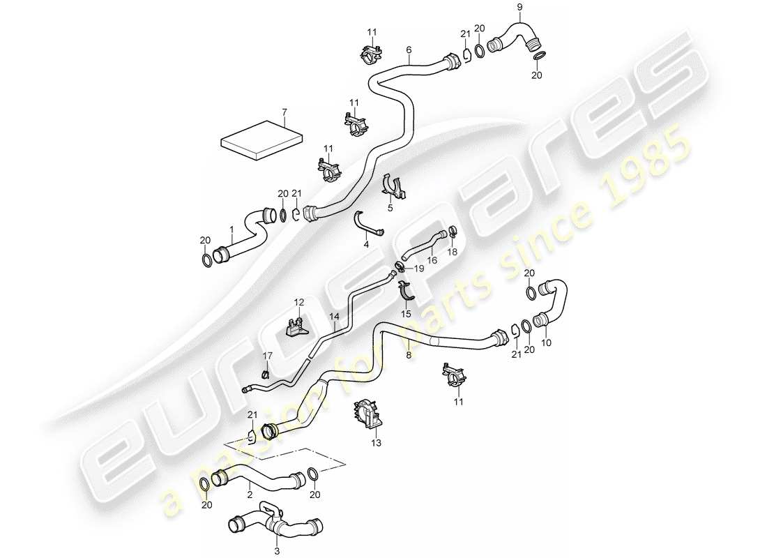 porsche 2009 997-2 turbo / gt2 wasserkühlung 1 ersatzteildiagramm