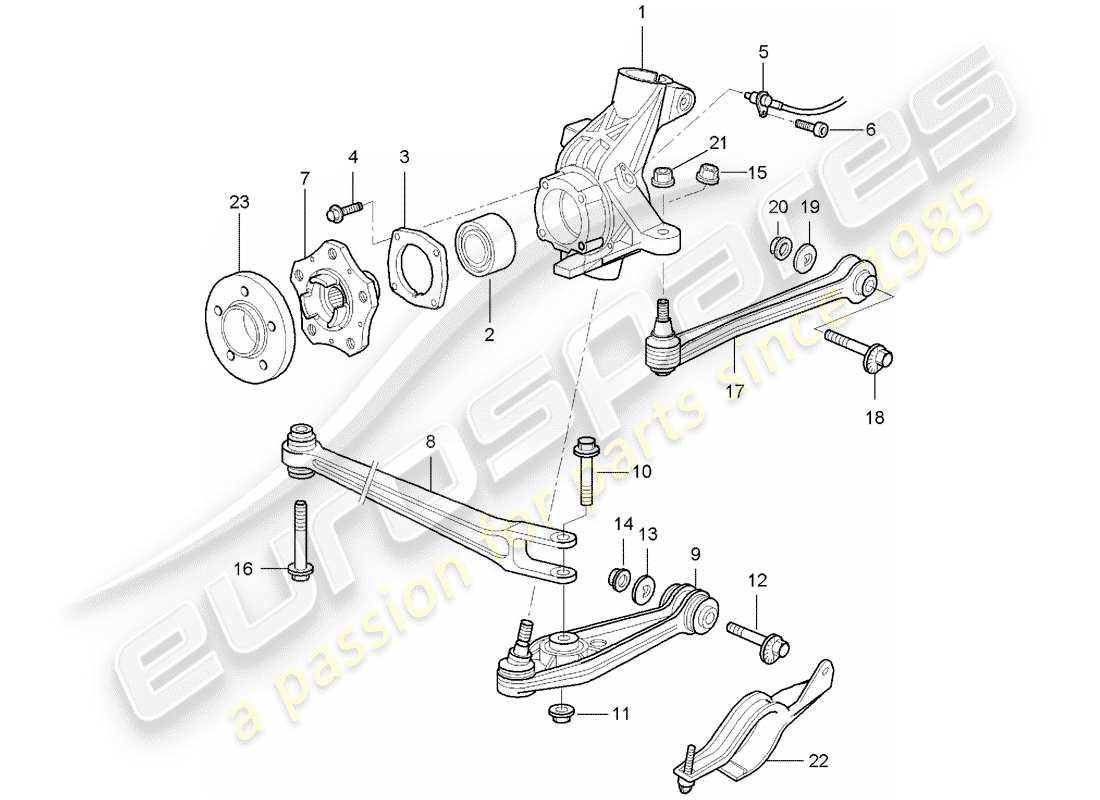 porsche 2007 (987 boxster) hinterachse teilediagramm