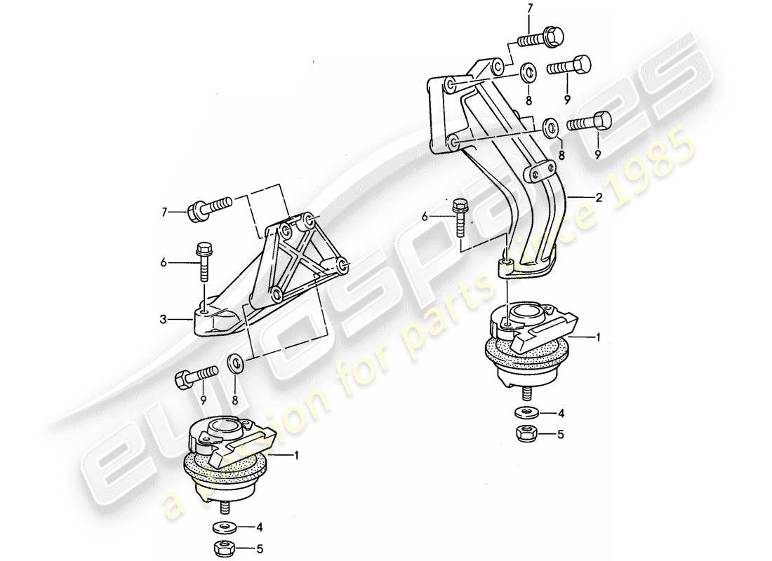 porsche 1992 (968) motoraufhängung teilediagramm