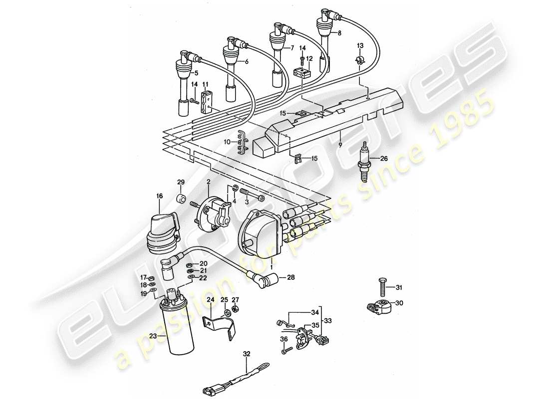porsche 1992 (968) motorelektrik 1 ersatzteildiagramm