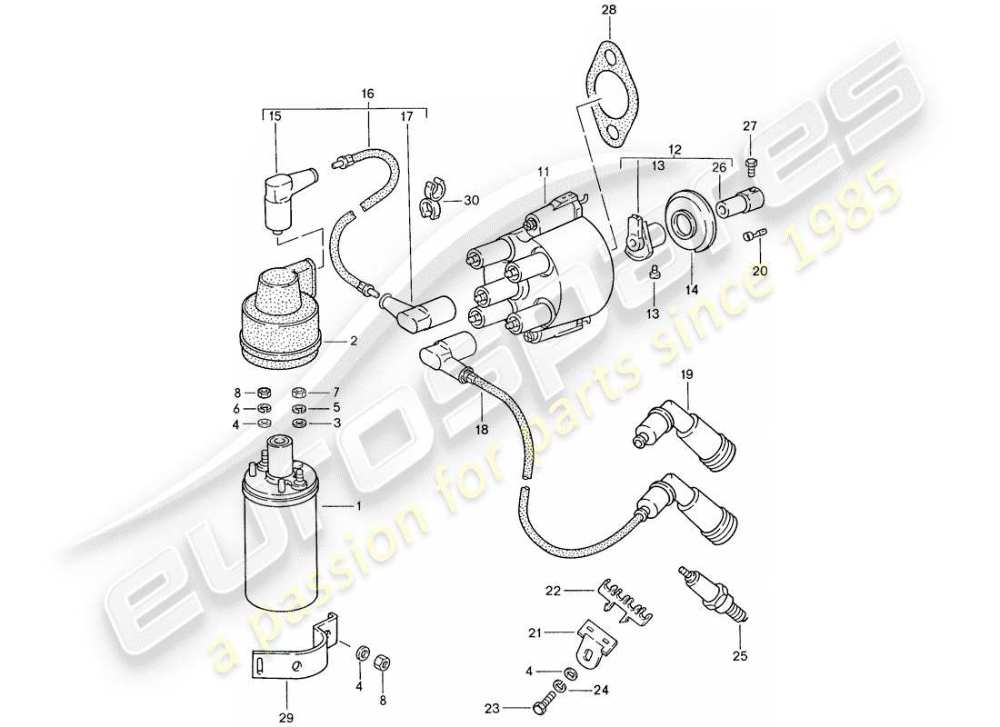 porsche 1991 (944) motorelektrik 1 ersatzteildiagramm