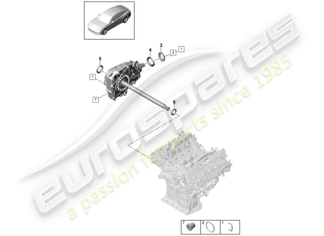 porsche 2020 (panamera 971-1) vorderachsdifferential ersatzteildiagramm