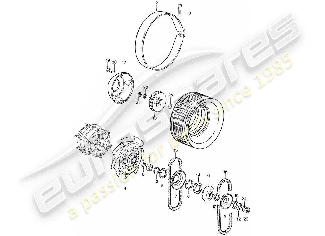 porsche 1988 (959) luftkühlung teilediagramm