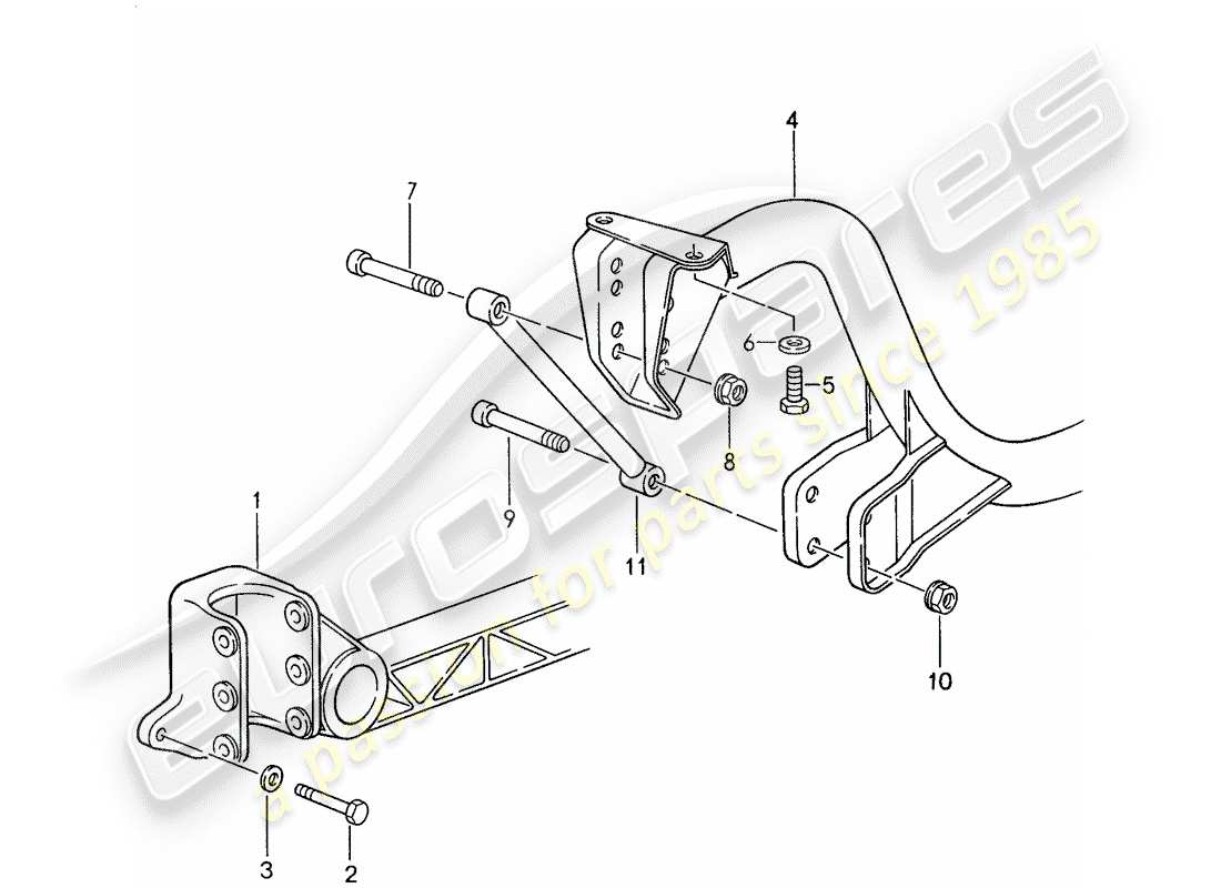 porsche 1988 (959) hinterachse - quertraeger - quertraeger ersatzteildiagramm