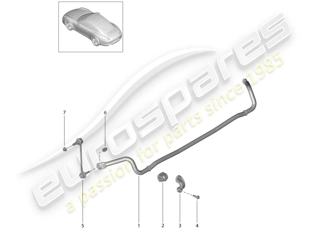 porsche 2016 (991-1) stabilisator teilediagramm