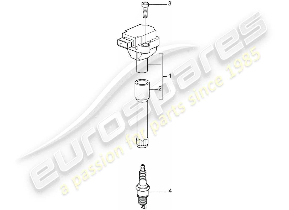porsche 2007 (997-1 turbo / gt2) zündsystem teilediagramm