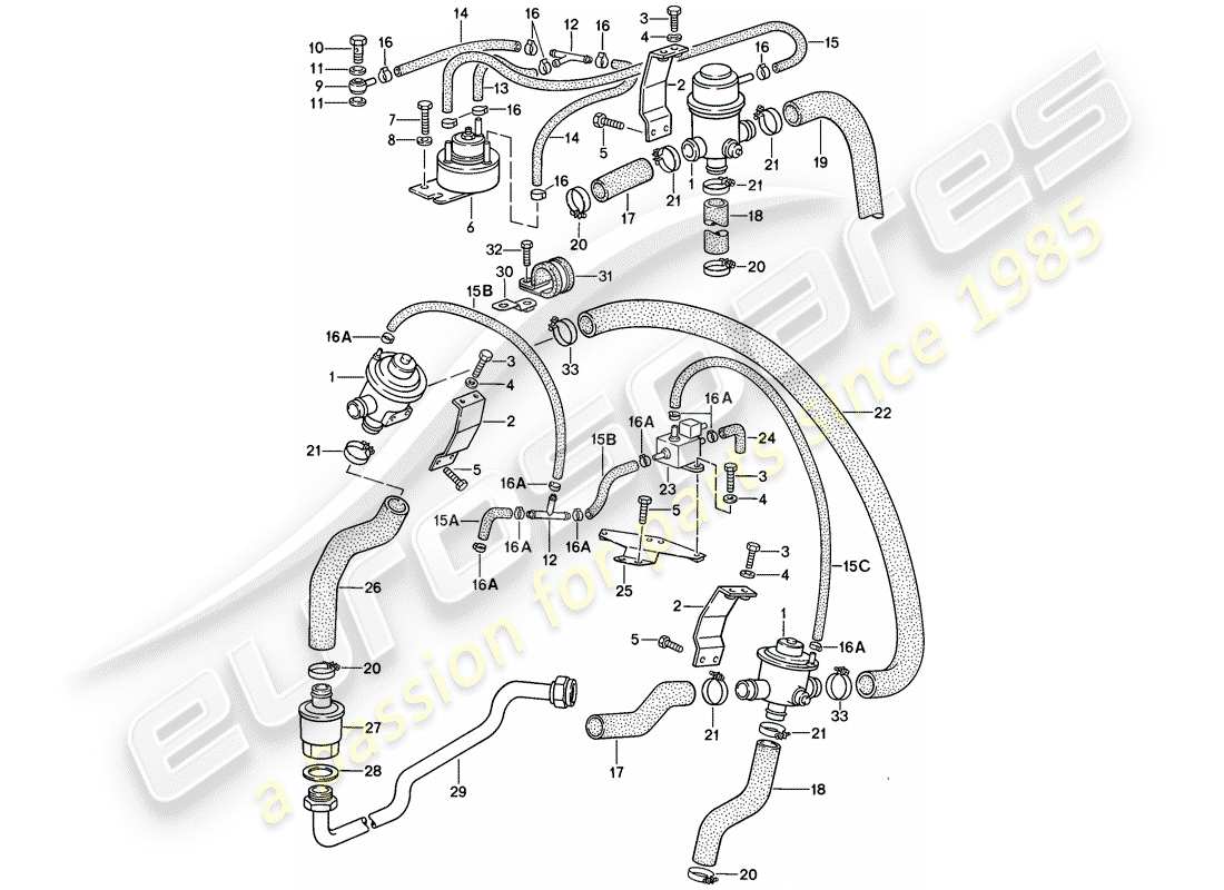 porsche 1985 (911) lufteinspritzung ersatzteildiagramm
