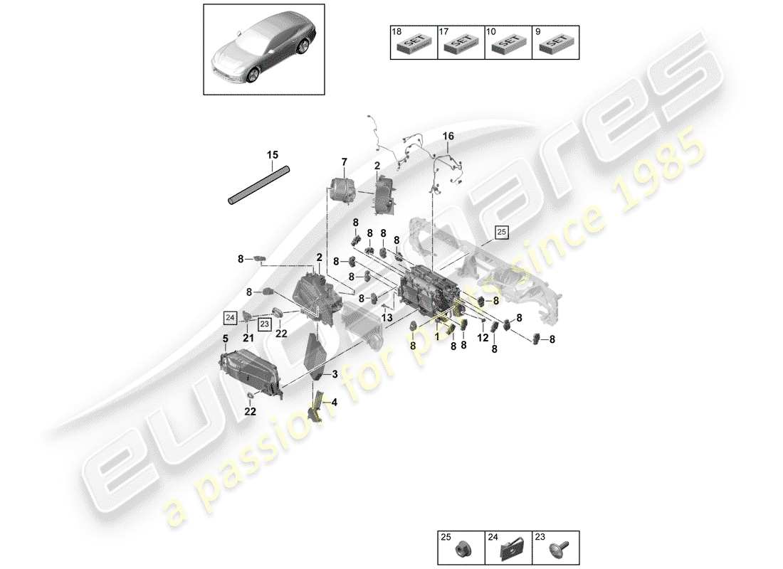 porsche 2018 (panamera 971-1) klimaanlage teilediagramm