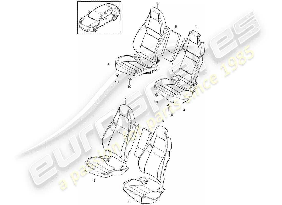 porsche 2011 (panamera 970) cover-ersatzteildiagramm