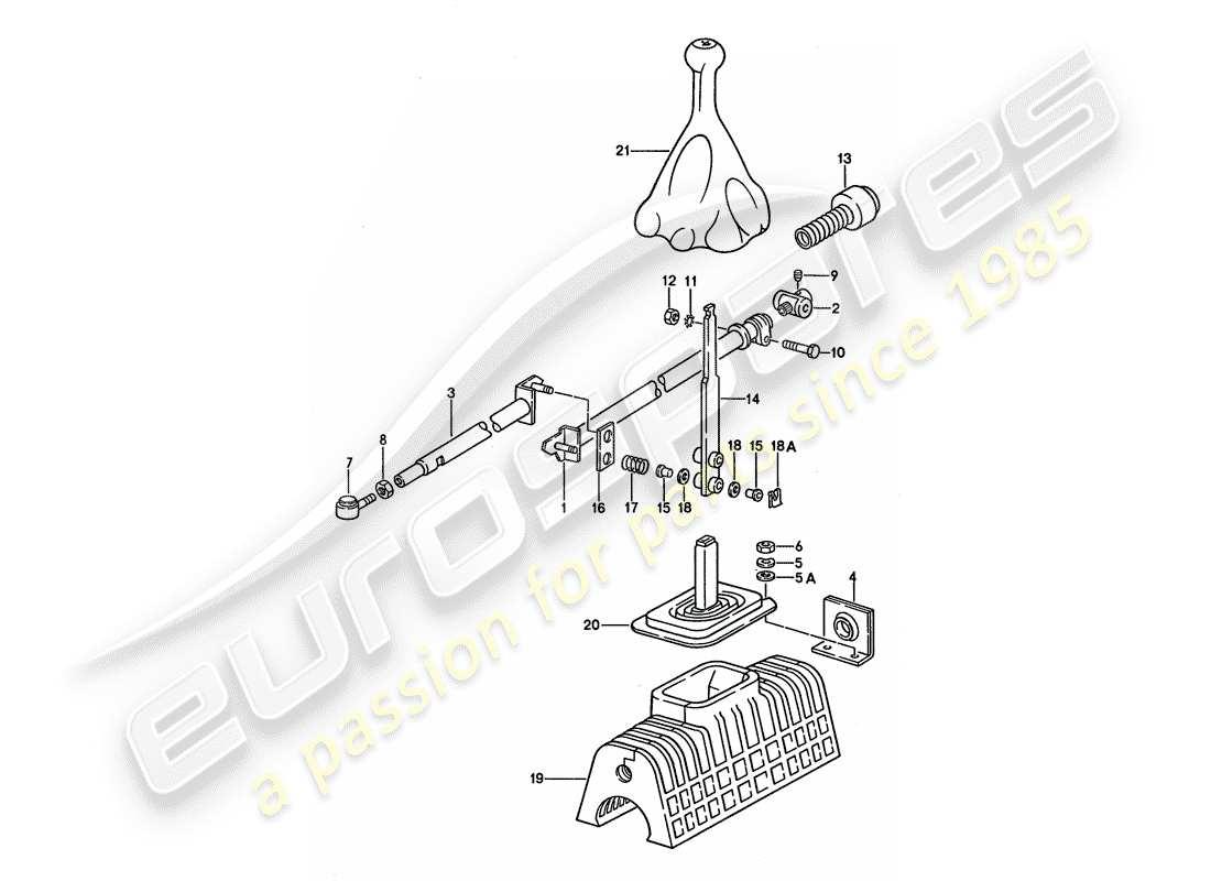porsche 1992 (928) schaltmechanismus - für fahrzeuge mit - schaltgetriebe ersatzteildiagramm