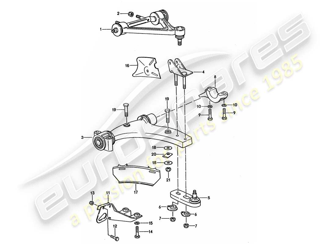 porsche 1995 (928) teilediagramm für querlenker