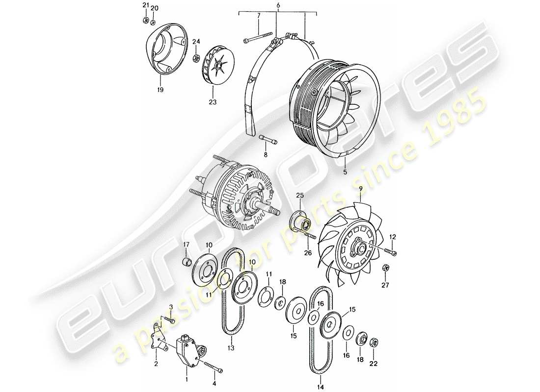 porsche 1998 (993) luftkühlung teilediagramm