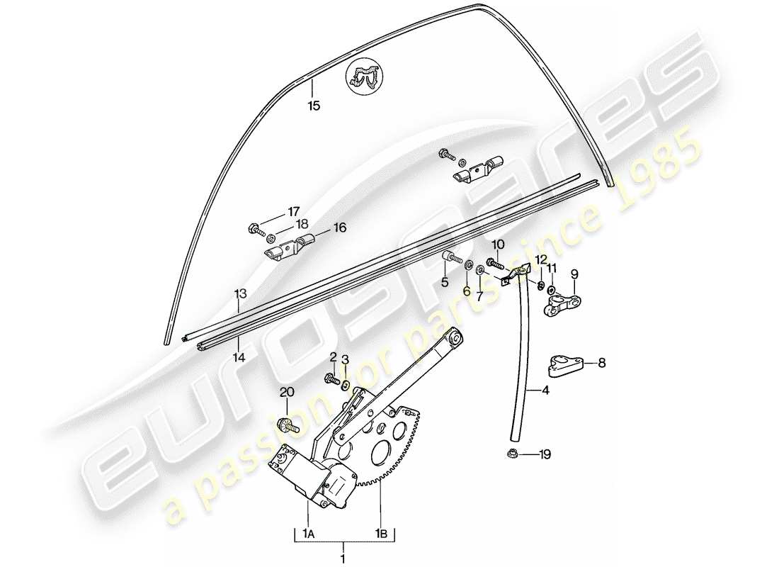porsche 1978 (928) fensterheber teilediagramm