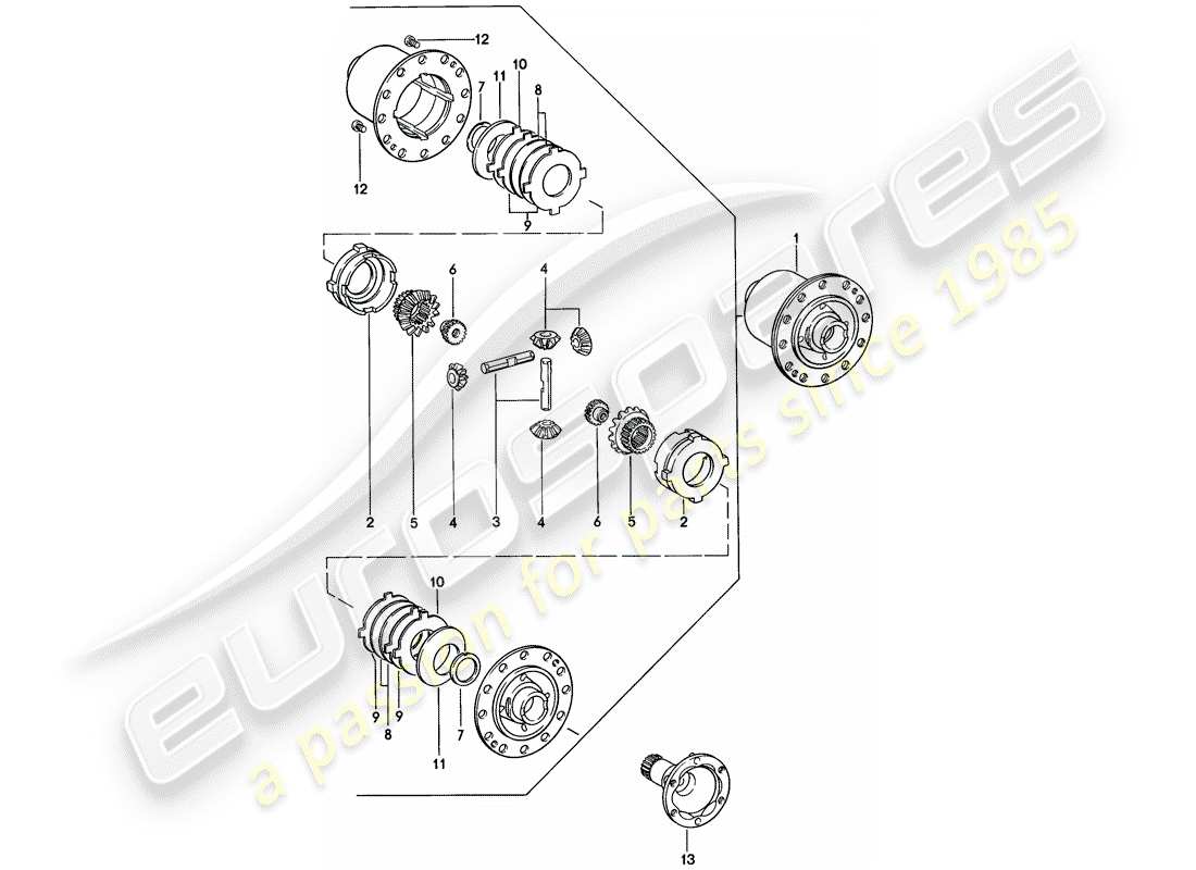 porsche 1979 (924) sperrdifferential - 5-speed ersatzteildiagramm