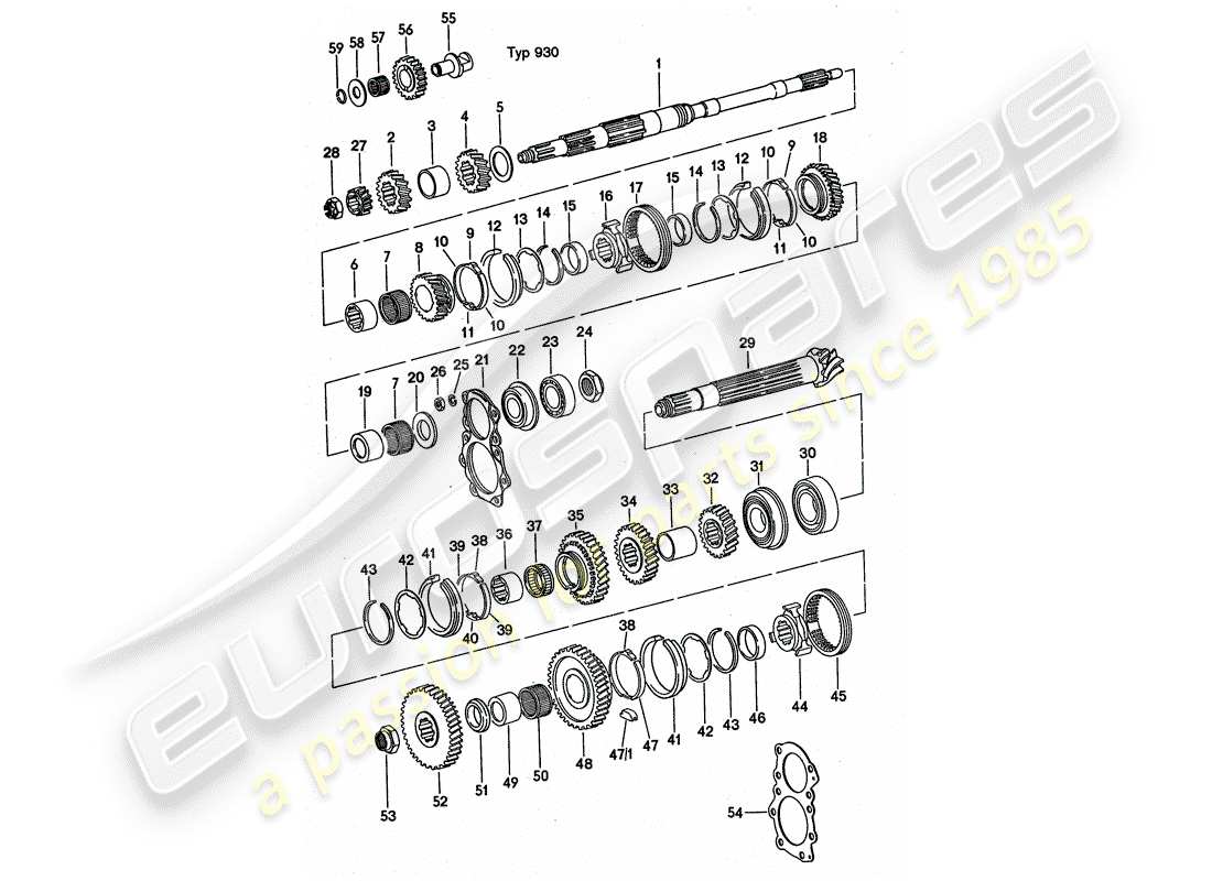 porsche 1976 (911 turbo) zahnradsätze - siehe gruppe - 3/03/00 teilediagramm