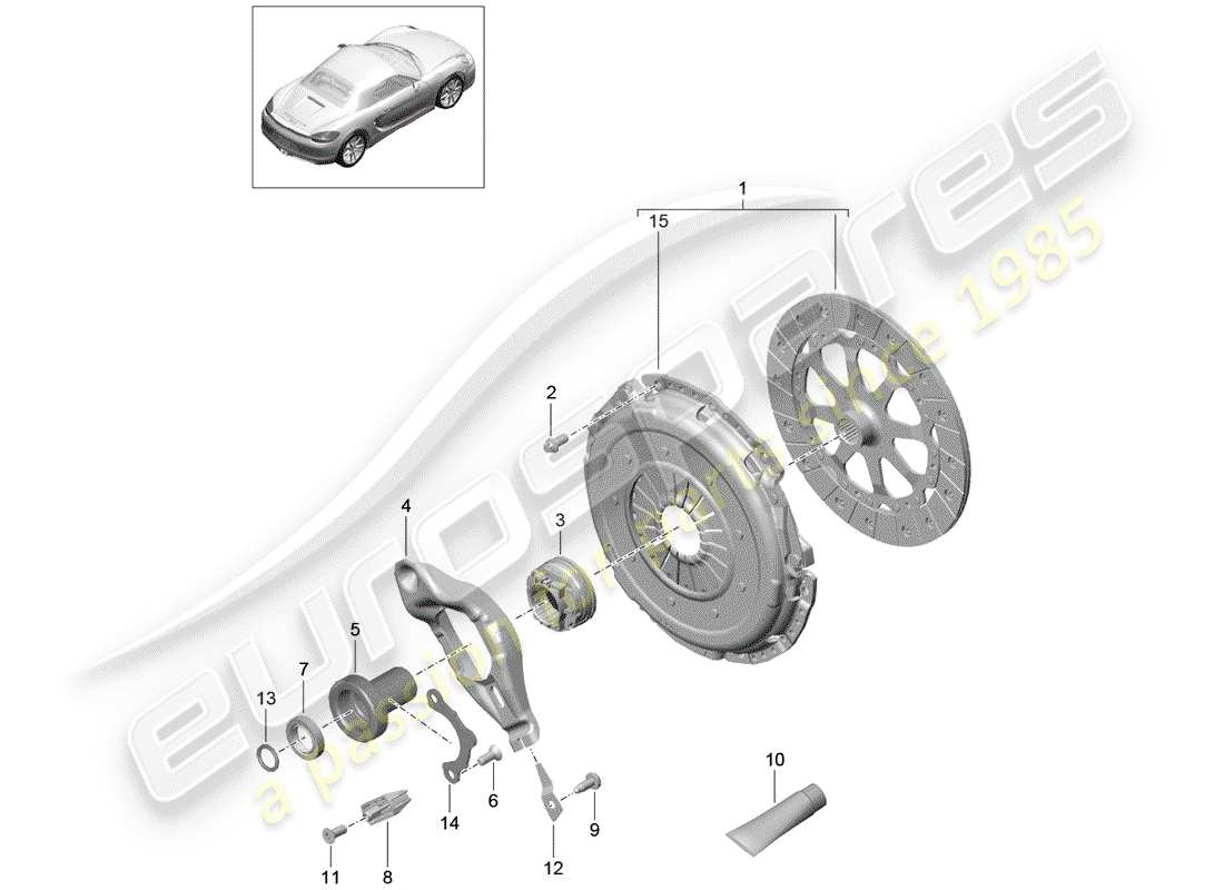 porsche 2013 (981 boxster) kupplung teilediagramm