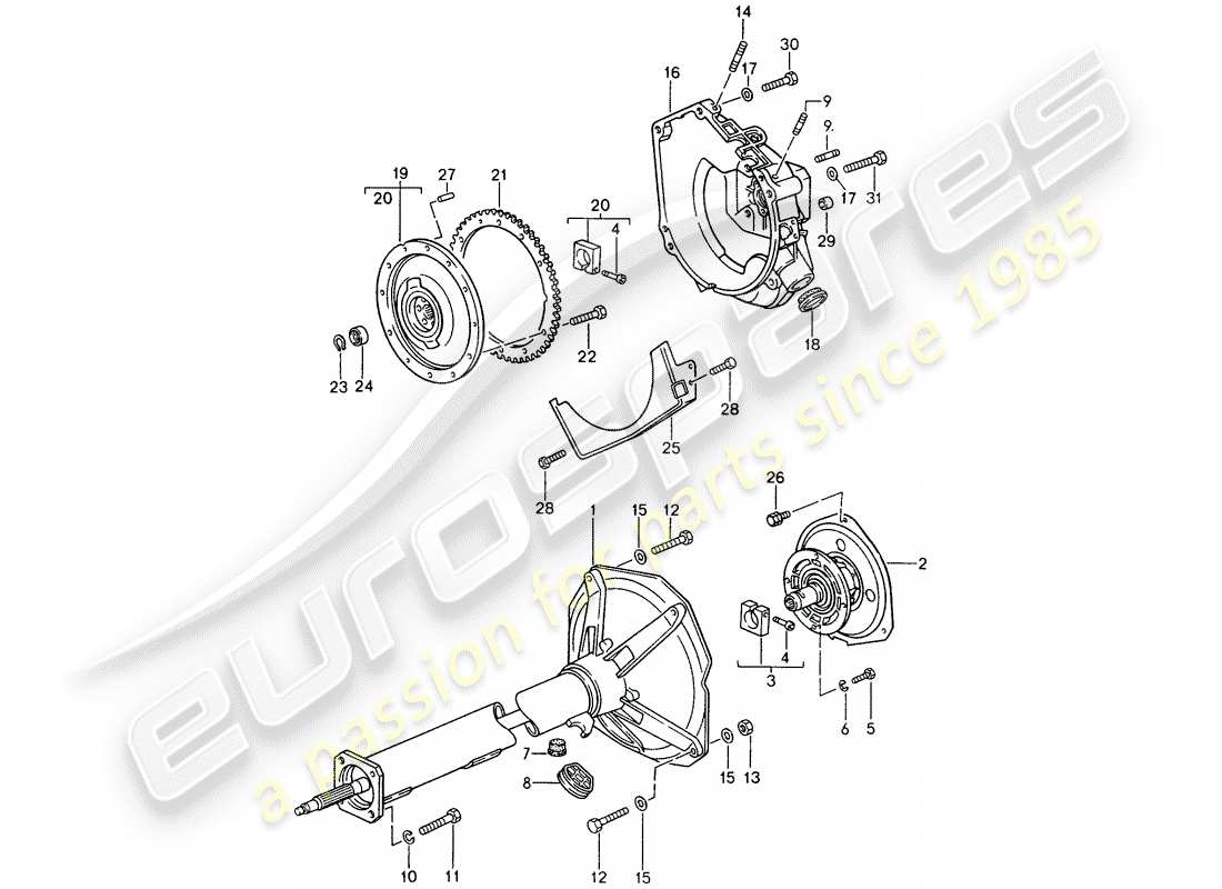 porsche 1992 (968) tiptronic - zentralrohr ersatzteildiagramm