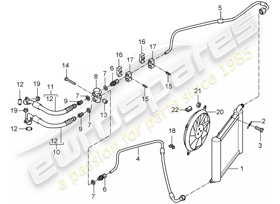 porsche 2005 (carrera gt) ölkühlung - leitungen ersatzteildiagramm