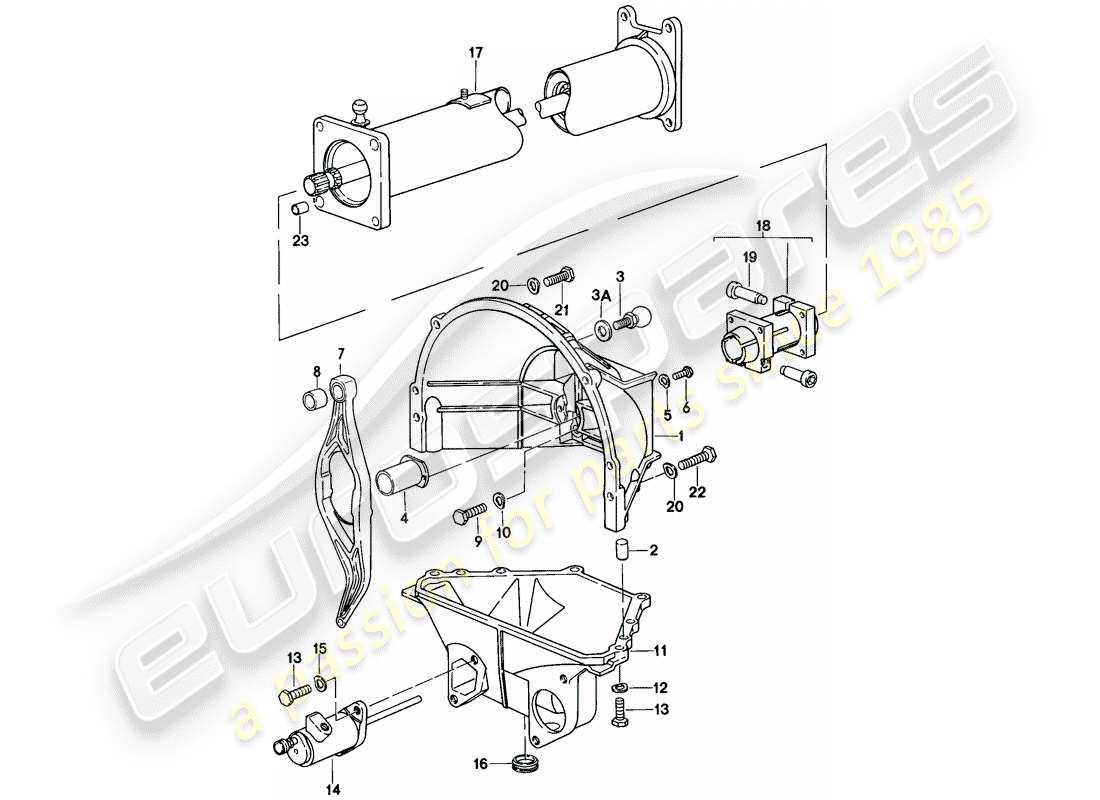 porsche 1978 (928) zentralrohr - schaltgetriebe ersatzteildiagramm