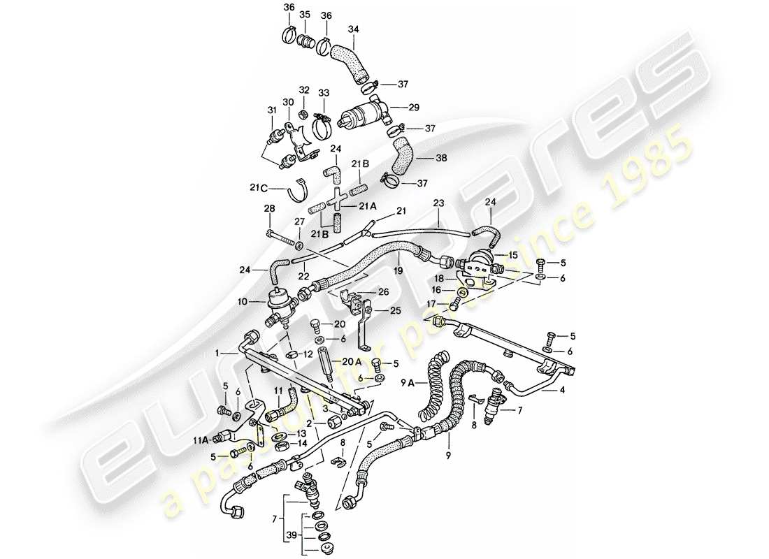 porsche 1985 (911) für - l-jetronic ii ersatzteildiagramm