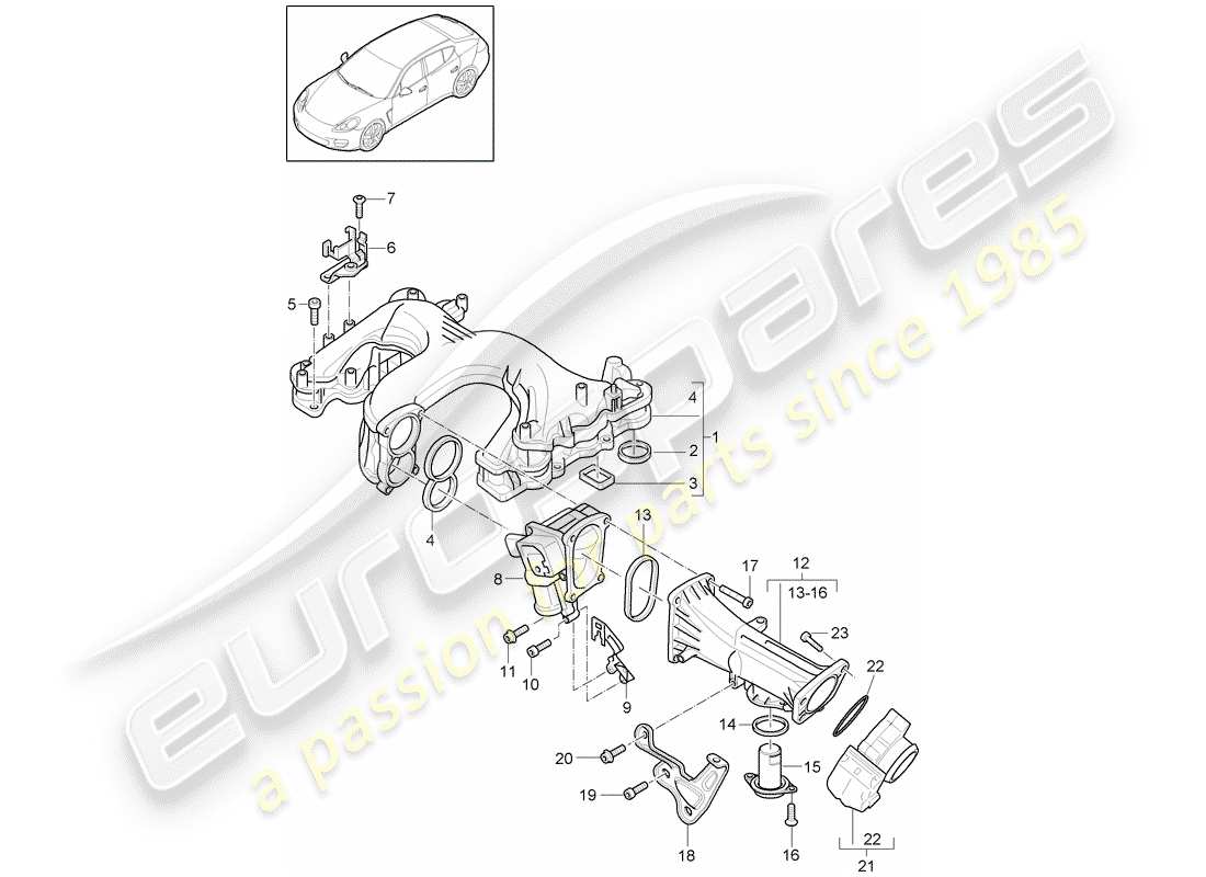 porsche 2015 (panamera 970) ansaugkrümmer - teilediagramm