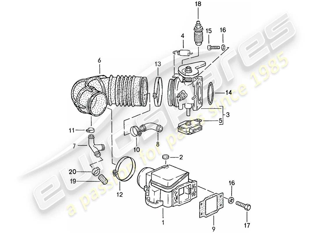 porsche 1990 (944) l-jetronic - 1 ersatzteildiagramm