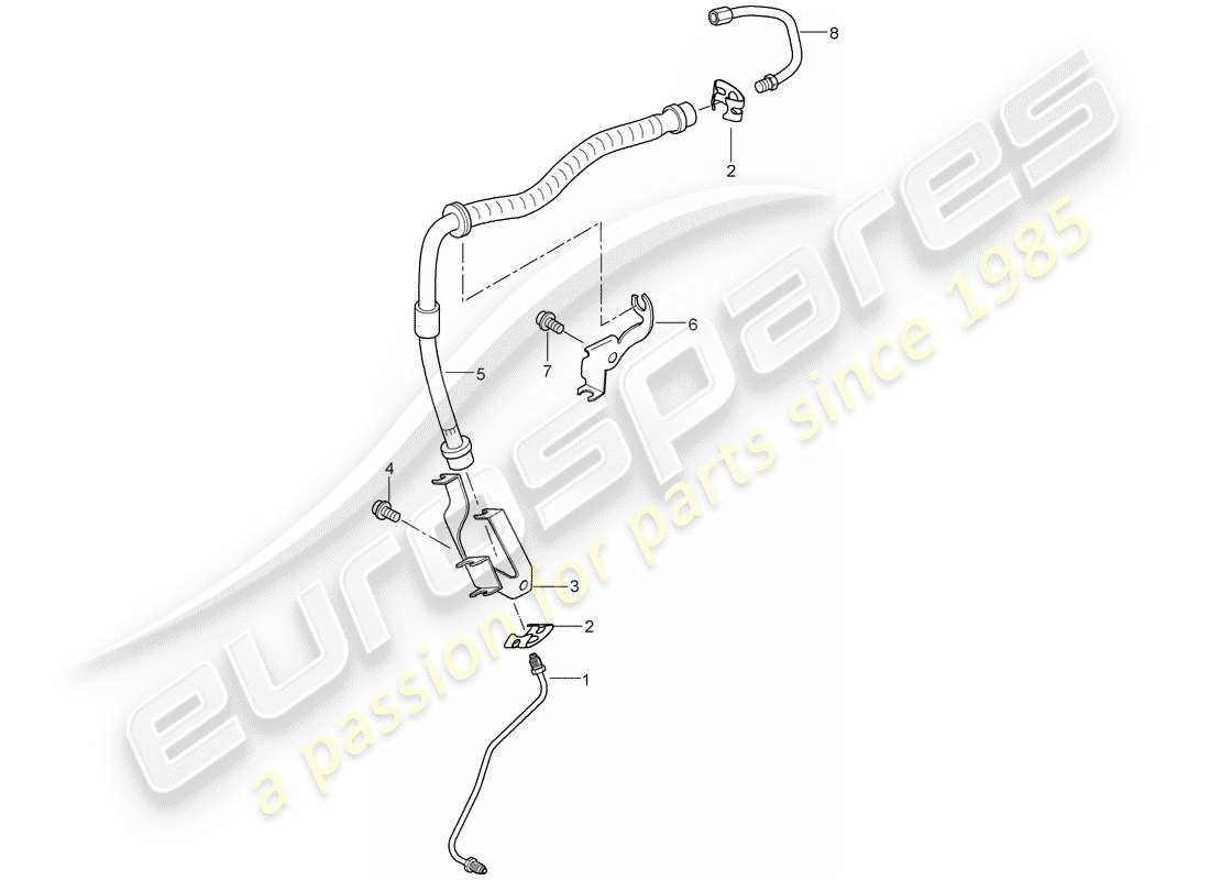 porsche 2008 (cayenne e1 9pa) bremsleitungen ersatzteildiagramm