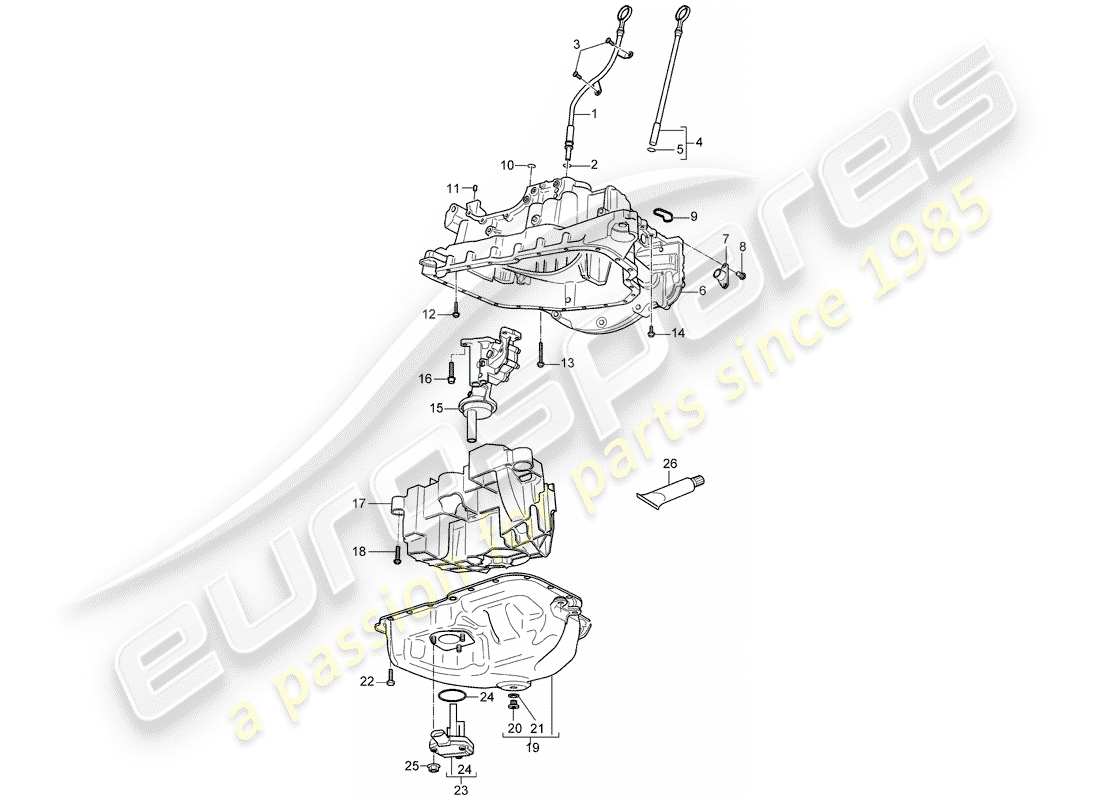porsche 2007 (cayenne e1 9pa) ölmessstab teilediagramm