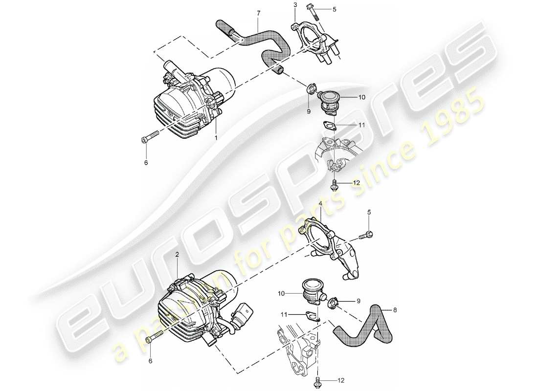porsche 2005 (cayenne e1 9pa) sekundärluftpumpe teilediagramm