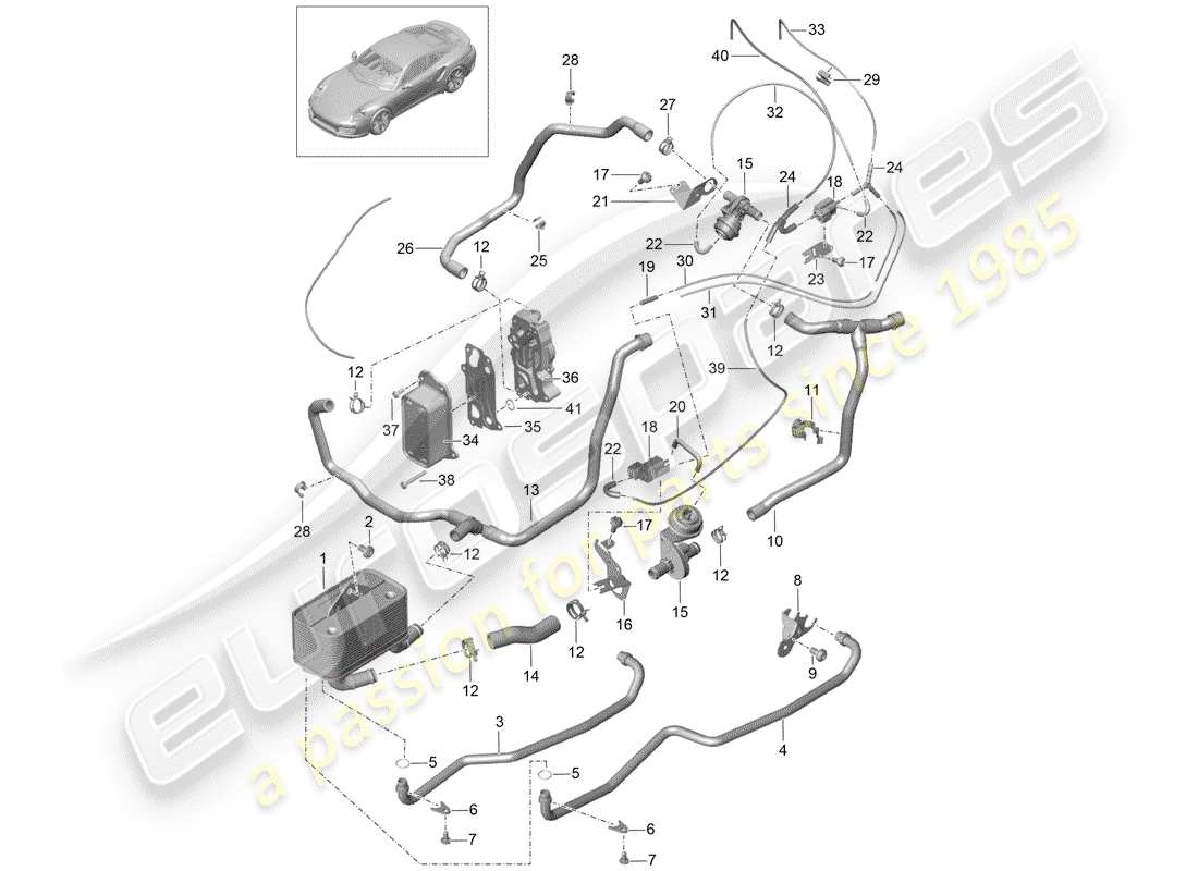 porsche 2017 (991-2 turbo) - pdk - teilediagramm