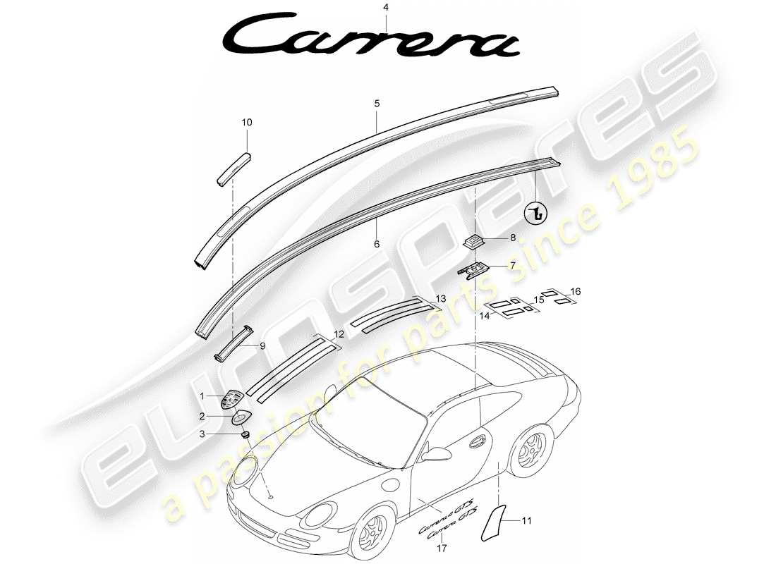 porsche 2011 (997-2) namensschilder ersatzteildiagramm