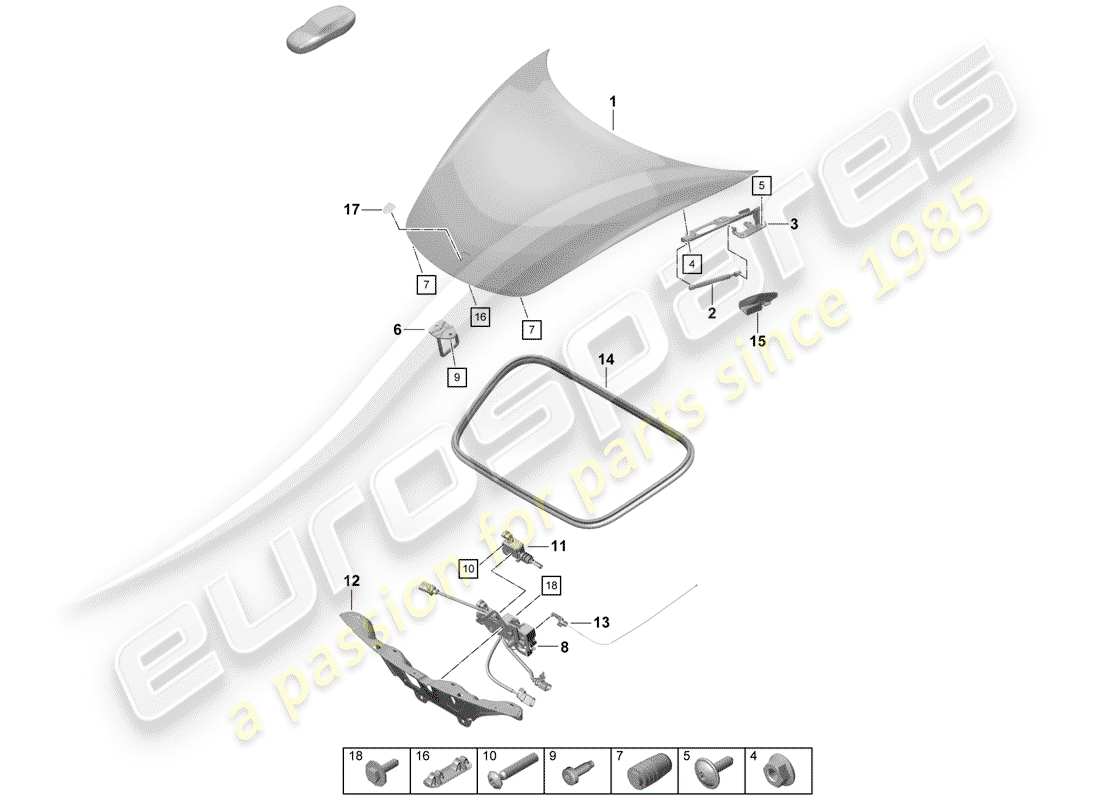 porsche 2020 (718 boxster spyder) cover-ersatzteildiagramm