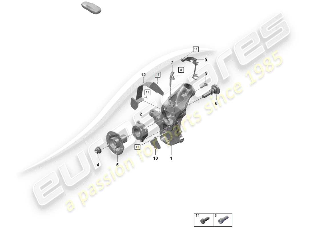 porsche 2019 (718 boxster spyder) radträger ersatzteildiagramm