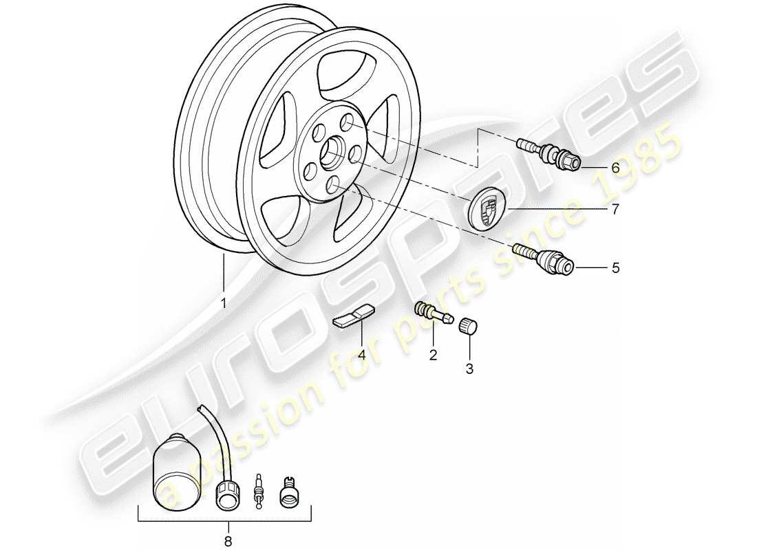 porsche 2009 997-2 turbo / gt2 räder ersatzteildiagramm
