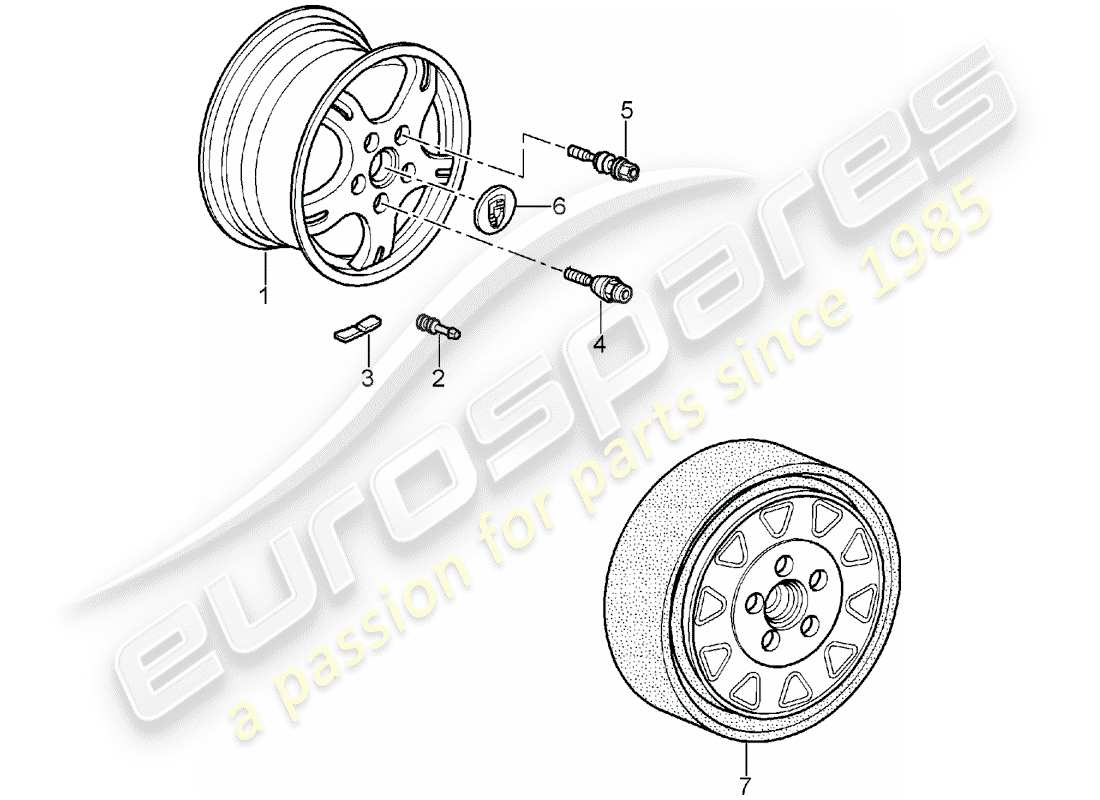 porsche 2007 (987 boxster) räder ersatzteildiagramm