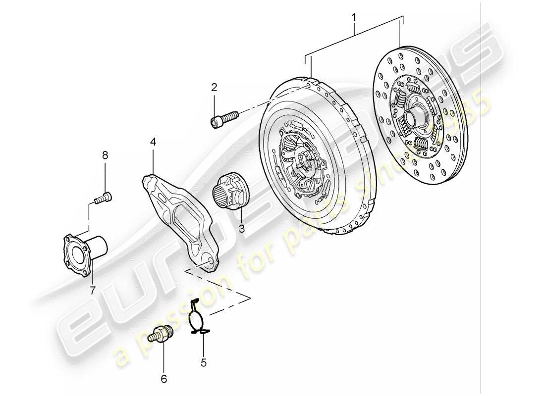 porsche 2005 (cayenne e1 9pa) kupplung teilediagramm
