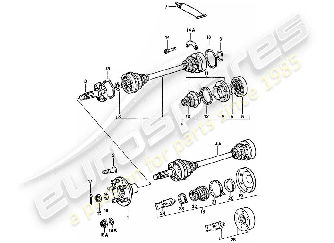 porsche 1985 (911) antriebswelle teilediagramm