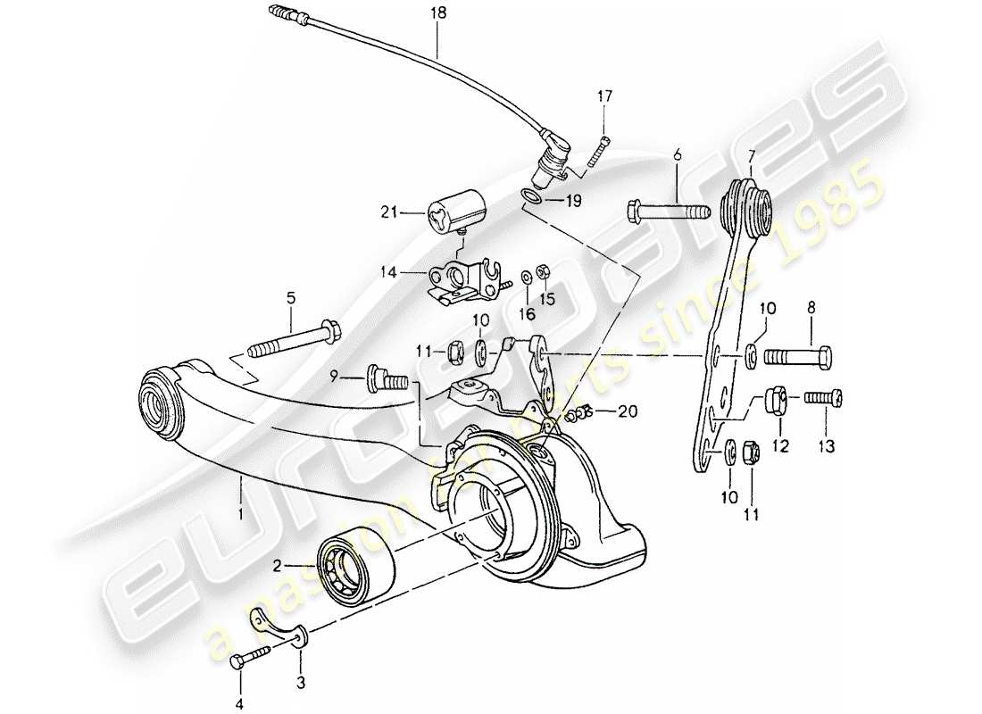 porsche 1994 (964) hinterachse teilediagramm